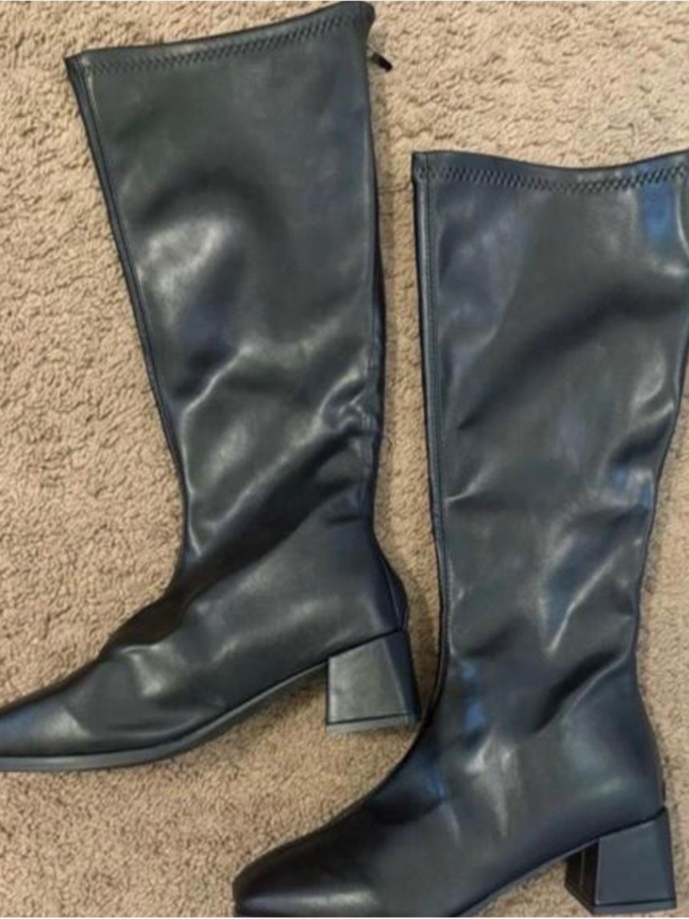 SHEIN Black Over-the-Knee Block Heel Boots